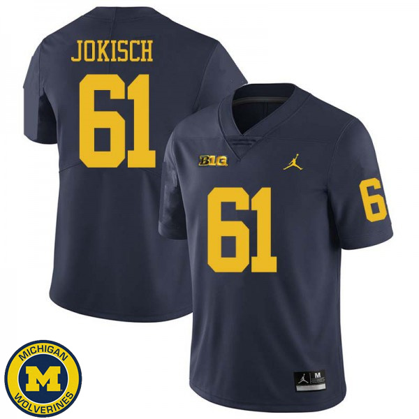 Men Michigan Wolverines #61 Dan Jokisch Navy Jordan Brand Alumni Jersey